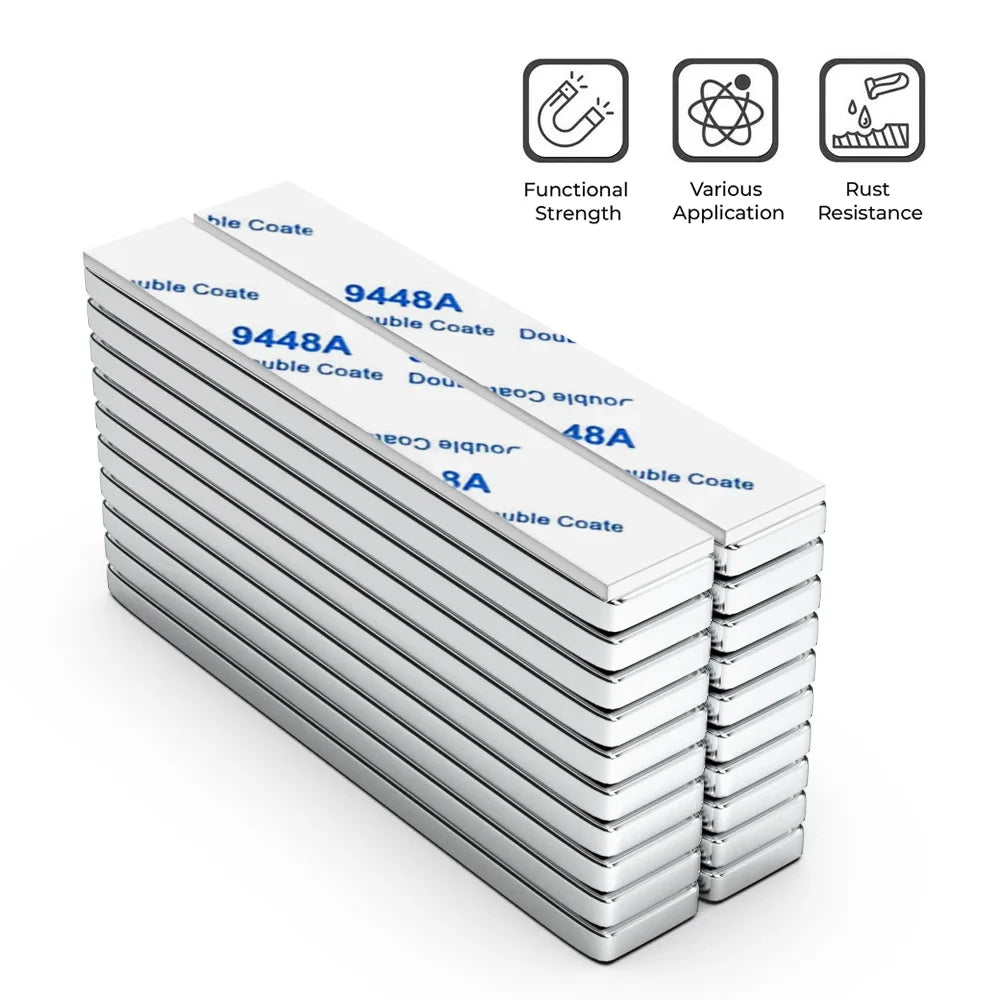 Super Powerful Magnet Neodymium With double-sided adhesive Magnet Block NdfeB N35 Strong Permanent Magnetic imanes Refrigerator