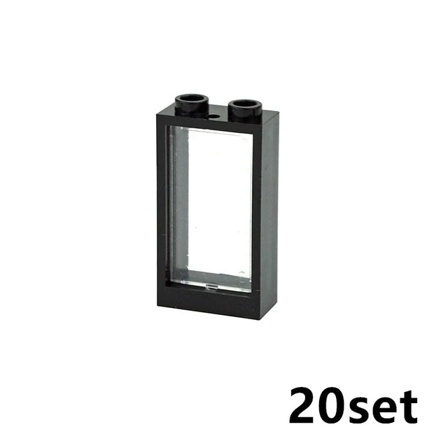 City Window Building Blocks MOC House Door Frame Glass Bricks Parts Compatible 60594  60616 60621 60596 MOC Educational Parts Fo