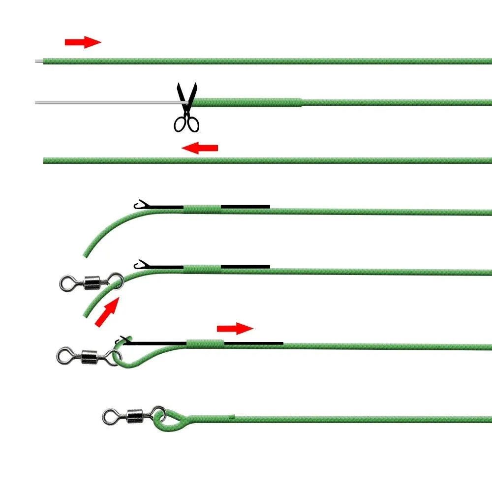 Hirisi 1pcs 35LB 7M Leadcore Carp Fishing Tackle Line Make Carp Hair Rigs 3 Color Braided Lead Line