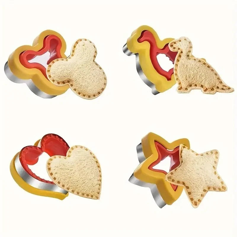 1/2/3/4/5/6pcs Stainless Steel Cookie Cutters Set - Animal & Heart Shapes for DIY Baking, Bread, Sandwich, Gift for Kids
