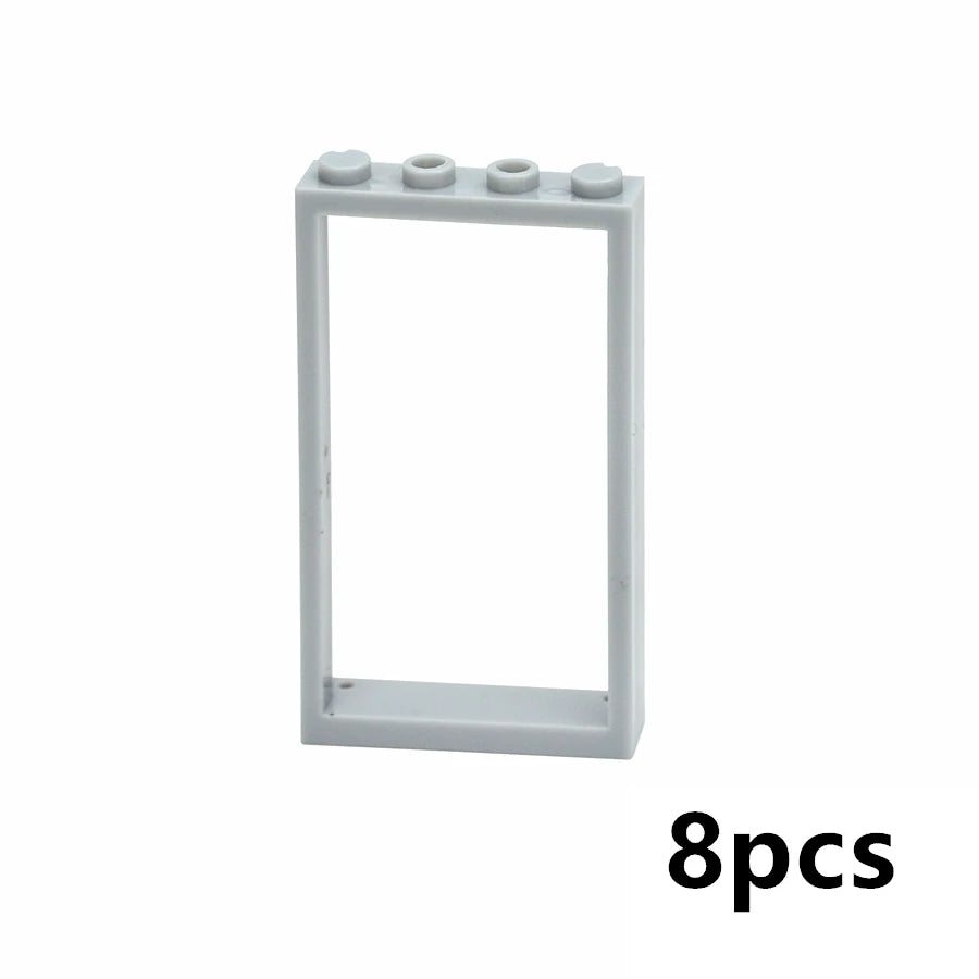 City Window Building Blocks MOC House Door Frame Glass Bricks Parts Compatible 60594  60616 60621 60596 MOC Educational Parts Fo