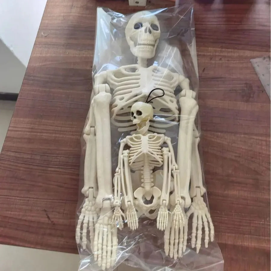 Halloween Movable Skeleton Fake Human Skull Bones Halloween Party Home Bar Decorations Haunted House Horror Props Ornament Toys
