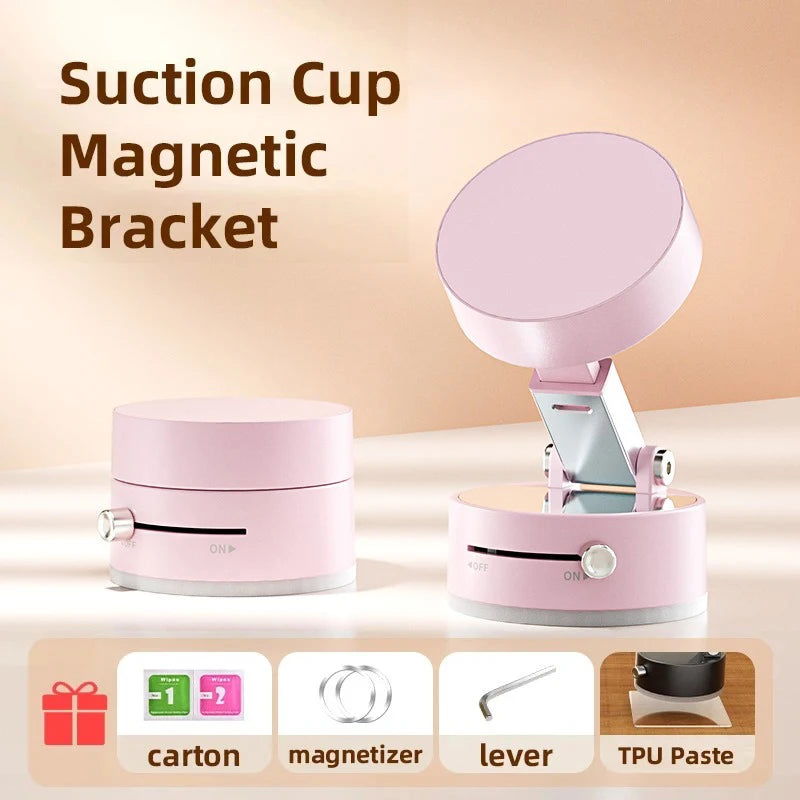 Foldable Mobile Phone Holder Vacuum Suction Cup Holder Magnetic Car Phone Holder For IPhone/ Android Phone Accessories