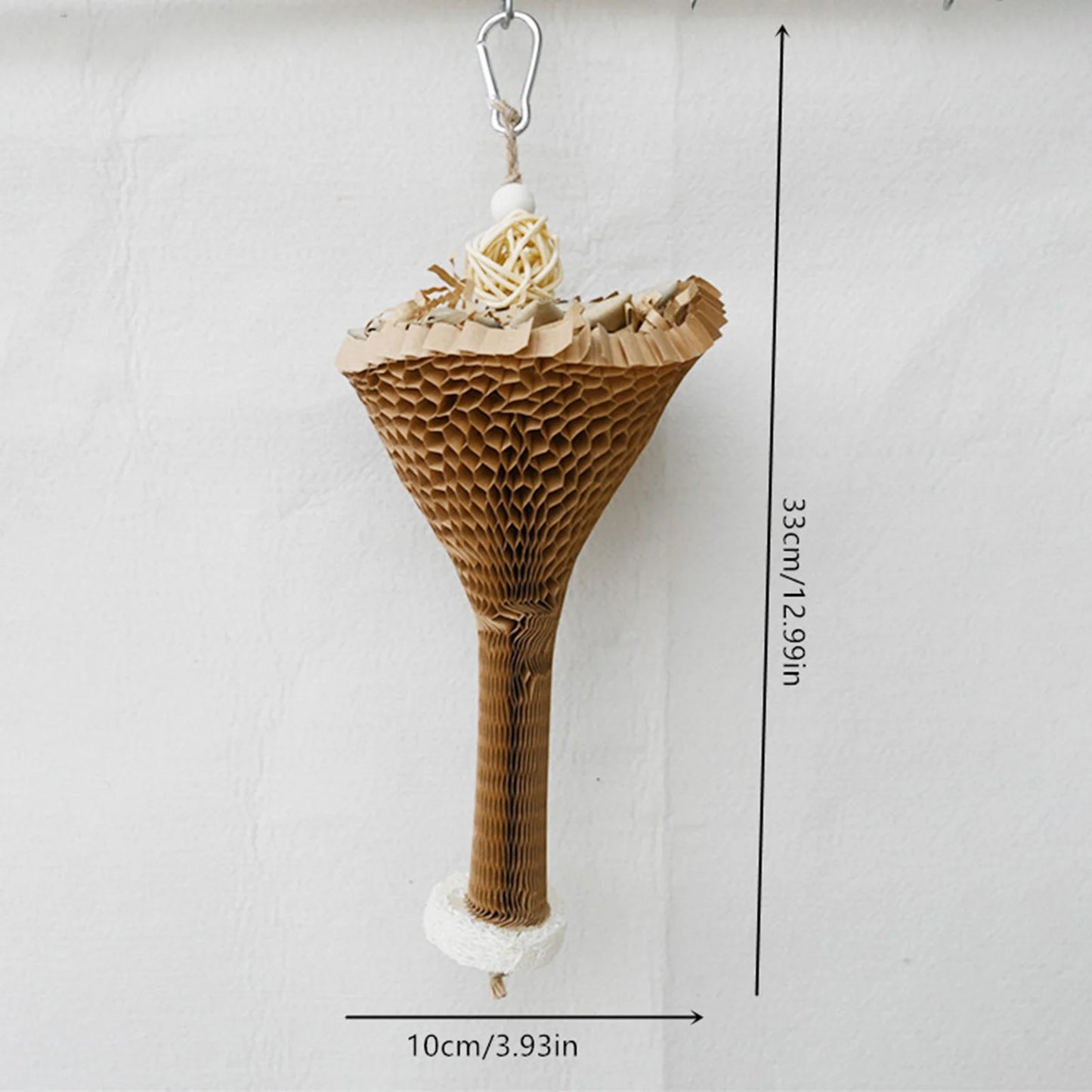 Parrot Chew Toys Natural Palm Leaf Shredding Paper Cones for Birds Biting Stress Relief Long Durable Eco Friendly Pet Supplies