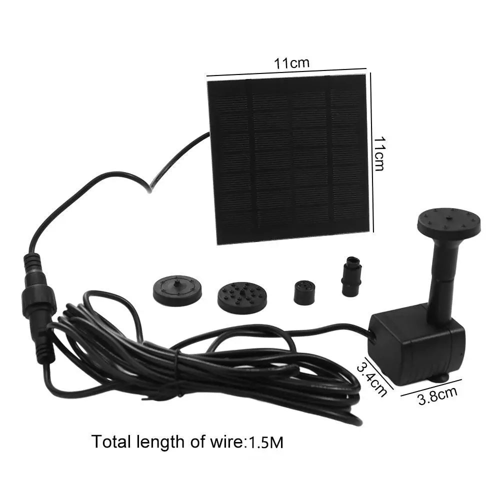 1.4W Mini Solar Fountain Pump Power Panel Kit Solar Panel Water Pump for Garden Pool Water Fountain Indoor Bird Bath Outdoor