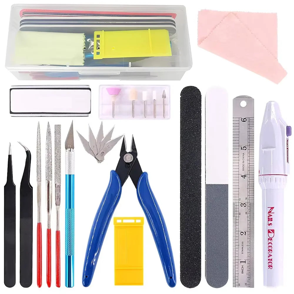 3D Printer Tool Kit Trimming Knife Scraper Cleaning Needle Tweezers Pliers Scraper Basic Deburring Tools Kit DIY 3D Printer Part