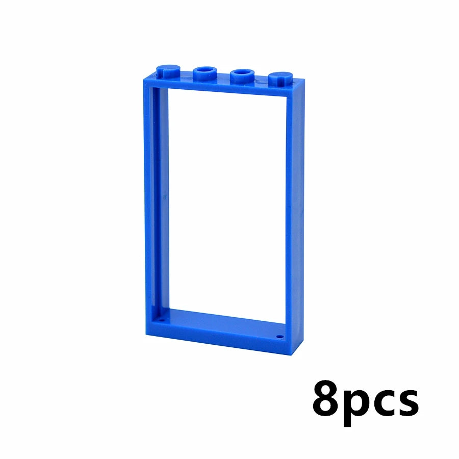 City Window Building Blocks MOC House Door Frame Glass Bricks Parts Compatible 60594  60616 60621 60596 MOC Educational Parts Fo