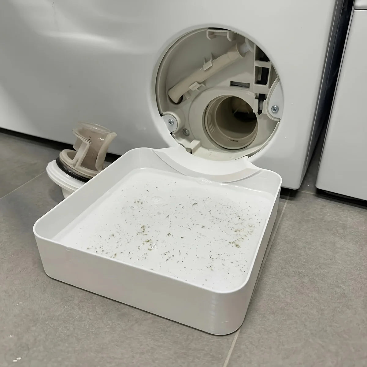 Washing Machine Drainage Tray 3D Printing Drain Funnel Drip Tray for Cleaning Lint Filters Water Catch Tray Stops Floor Spills