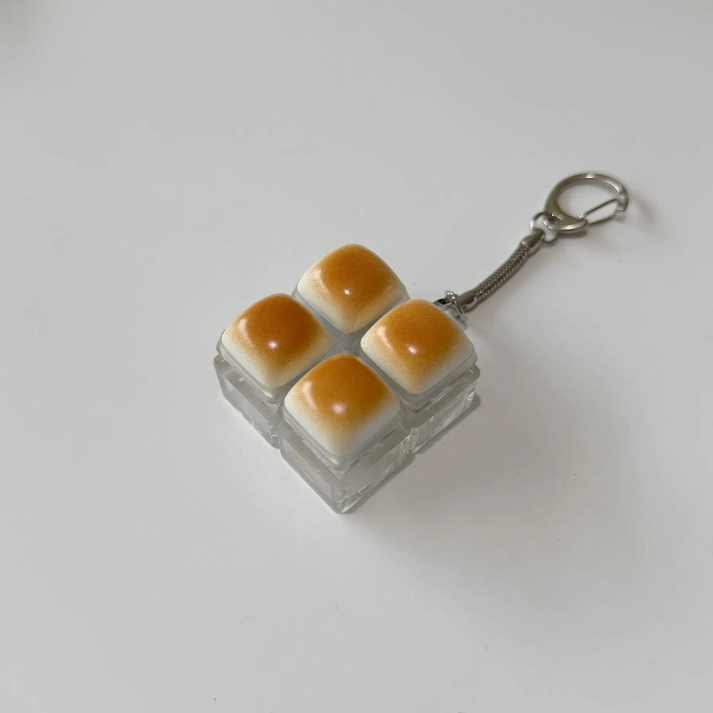 Bread Keycap Stress Relief shine Clicker Keychain Mechanical Keyboard Button Decompress Fingertip Keyring fidget toy sensory toy