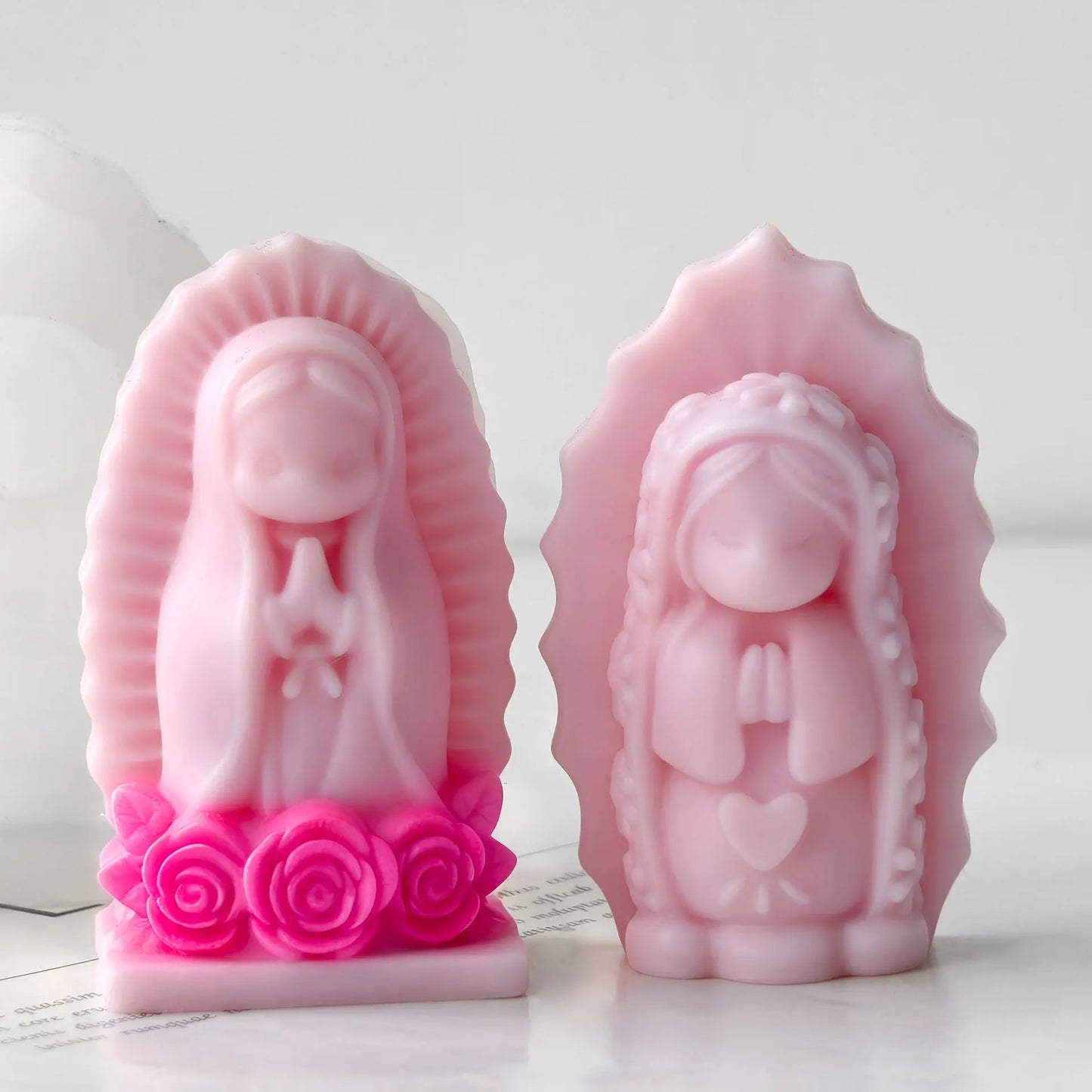 Praying Girl Candle Silicone Mold Prayer Virgin Mary Aroma Soap Plaster Wax Clay Craft Ornaments Making Mold Home Decor