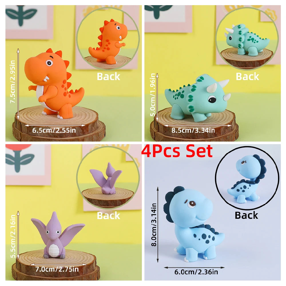 Jurassic Dinosaur Cake Topper Tyrannosaurus Rex Triceratops Pterosaur for Kids Happy Birthday Party Decoration Baby Shower Decor
