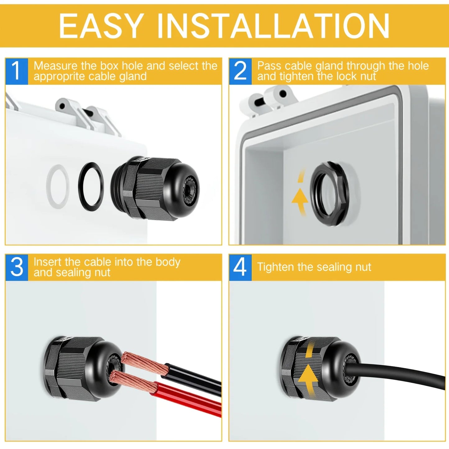 Cable Gland M8 M10 M12 M16 M20 PG7 PG9 PG11 PG16 Waterproof Cable Glands Plastic Nylon Cable Connector IP68 for Electrica Wire