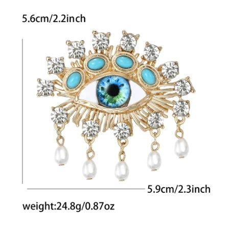 Devil's Eye Enamel Eye Eyelash Brooch Vintage Vintage Gorgeous Palace Schiaparelli