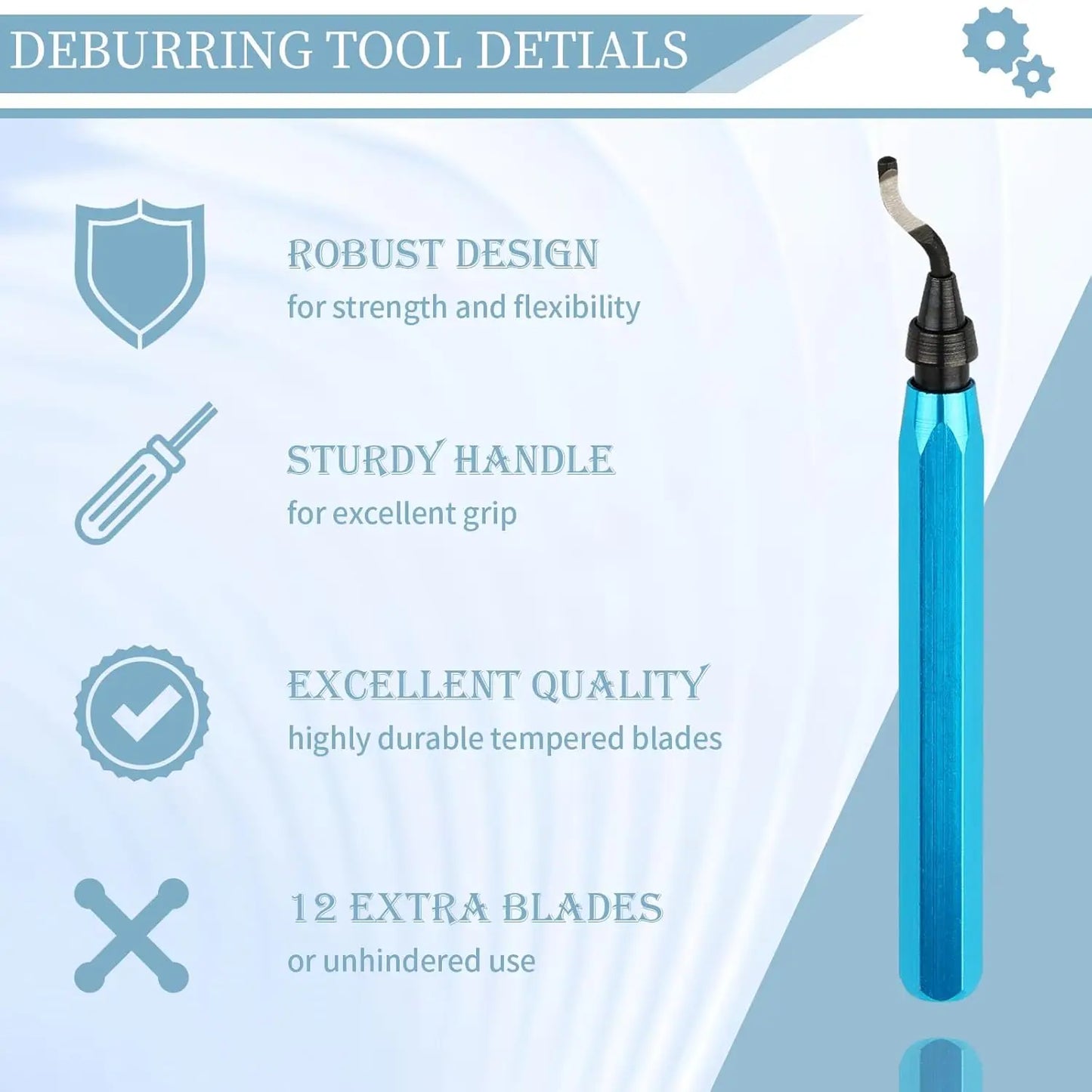 Deburring Tool with 12 High Speed Steel Blades, Deburring Tool 3D Printing, Deburring Tool for Metal,Plastic, 3D Printed Edges