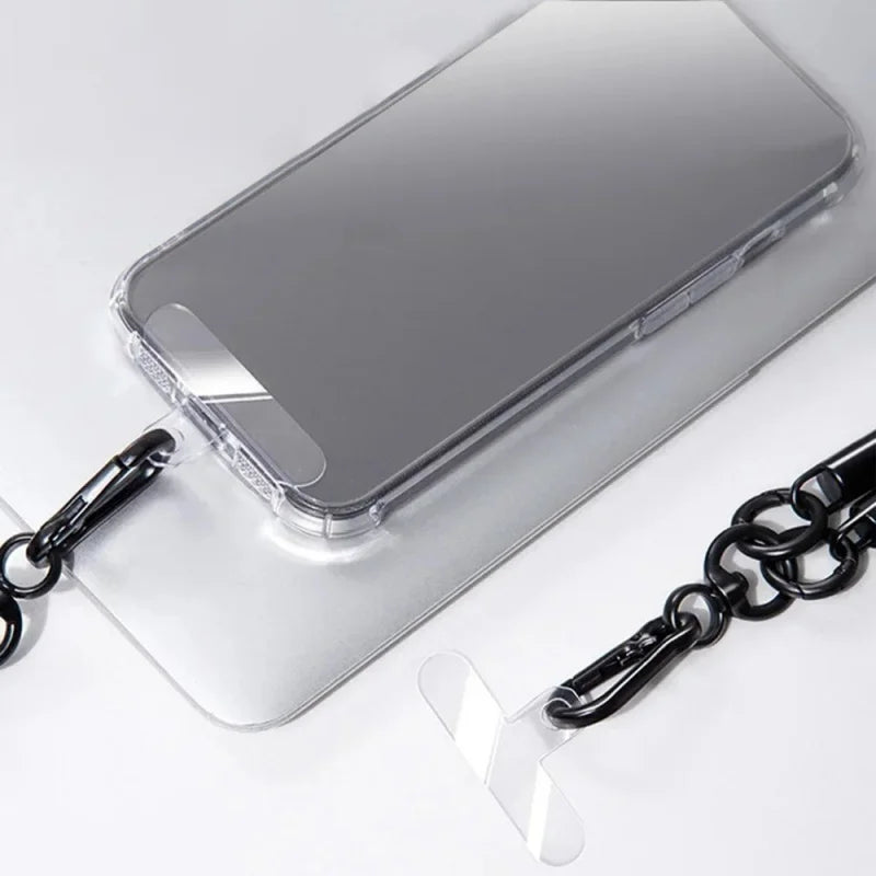 1/3/5Pcs Transparent Mobile Phone Anti-lost Lanyard Card Gasket Universal Detachable Phone Hanging Cord Strap Patch Tether Pad