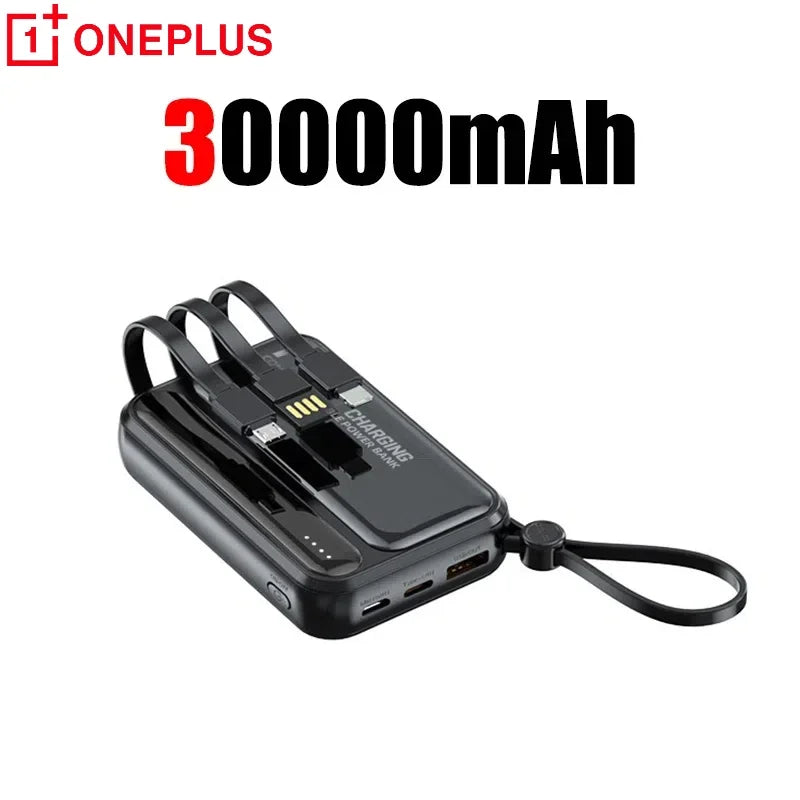 Oneplus 4 In1 Power Bank 50000mAh Large Capacity Built in Cables Intelligent Digital Display Light Portable Battery For Iphone