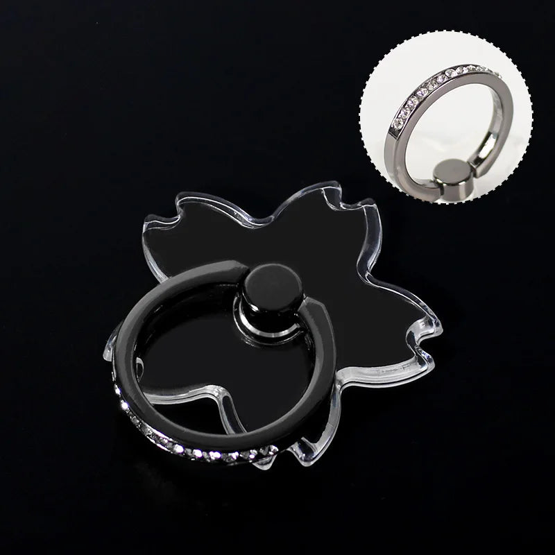 Transparent Cell Phone Ring Holder Stand 360° Degree Rotation Clear Finger Grip Kickstand Compatible iPhones or Phone Case