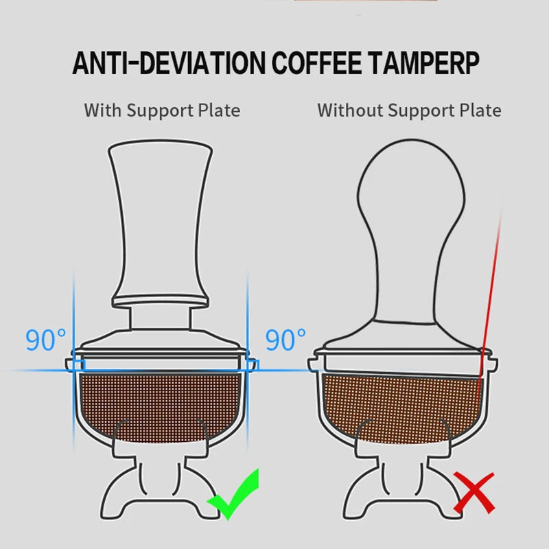 51mm 53mm 58mm Espresso Tamper Constant Pressure 30Lbs With Calibrated Spring Loaded Stainless Steel Accessories Coffee Barista