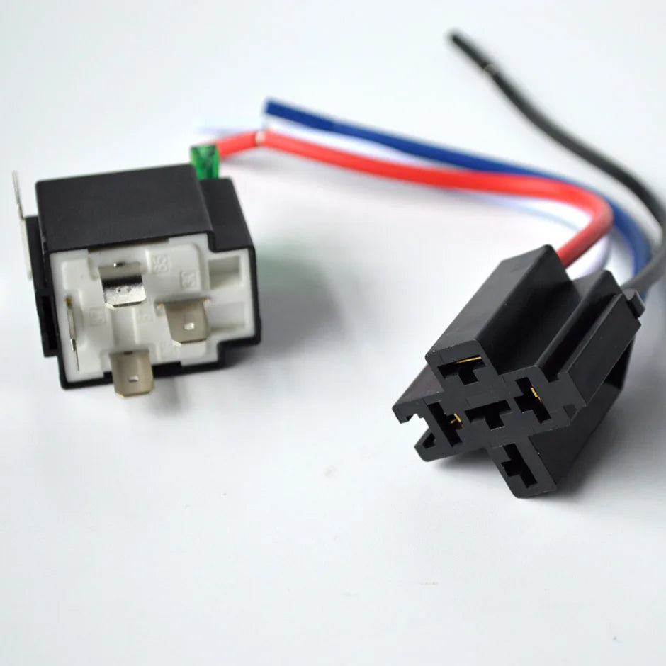 1Set 4-Pin Car Relay DC With Socket Base/Wires/Fuse 12V 30A  Automobile Control Device With Line High Quanlity