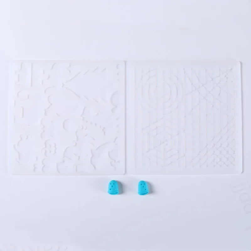 3D Printing Pen Silicone Mat DIY With 2 Finger Protectors Template Drawing Tool Silicone Pad Drawing Tools for Kids Adults