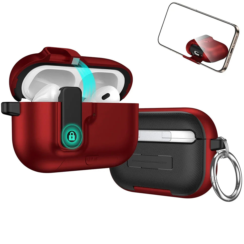 For Airpods Pro 3 Case with Automatic Lock & Cleaning Kit Phone Stand Design Protective Case Cover for Airpods Pro 3
