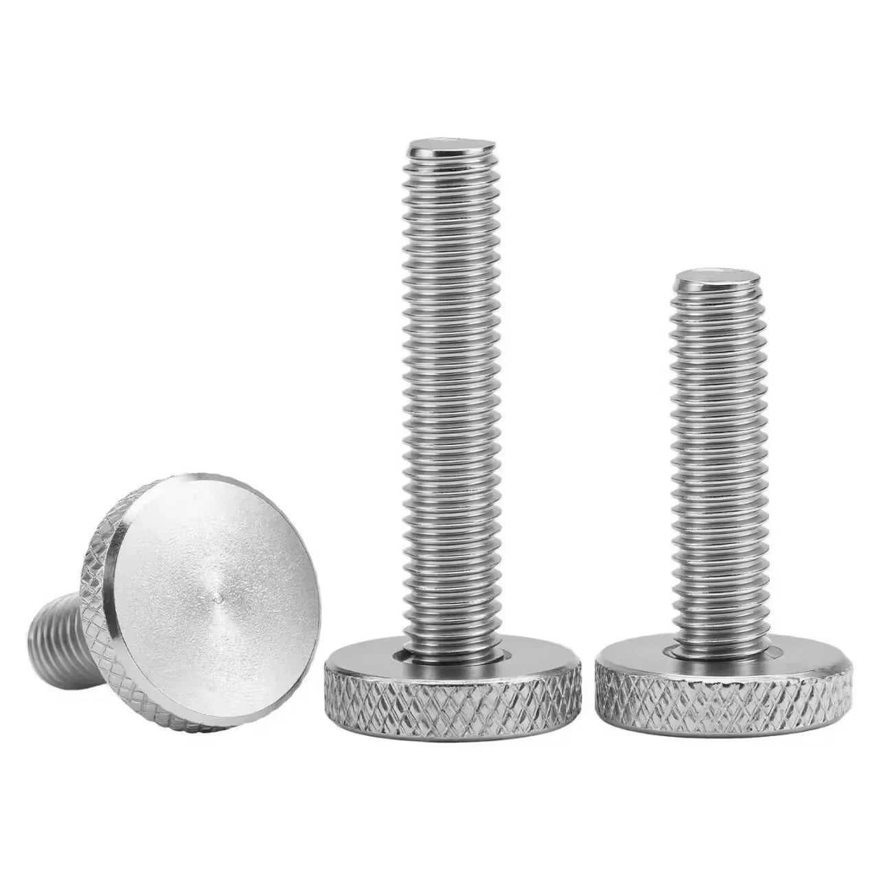 Decorative Thumb Screw Adjusting Bolt M3 M4 M5 M6 M8 M10 GB835 304 Stainless Steel Knurl Flat Big Round Head Hand Tighten DIN653