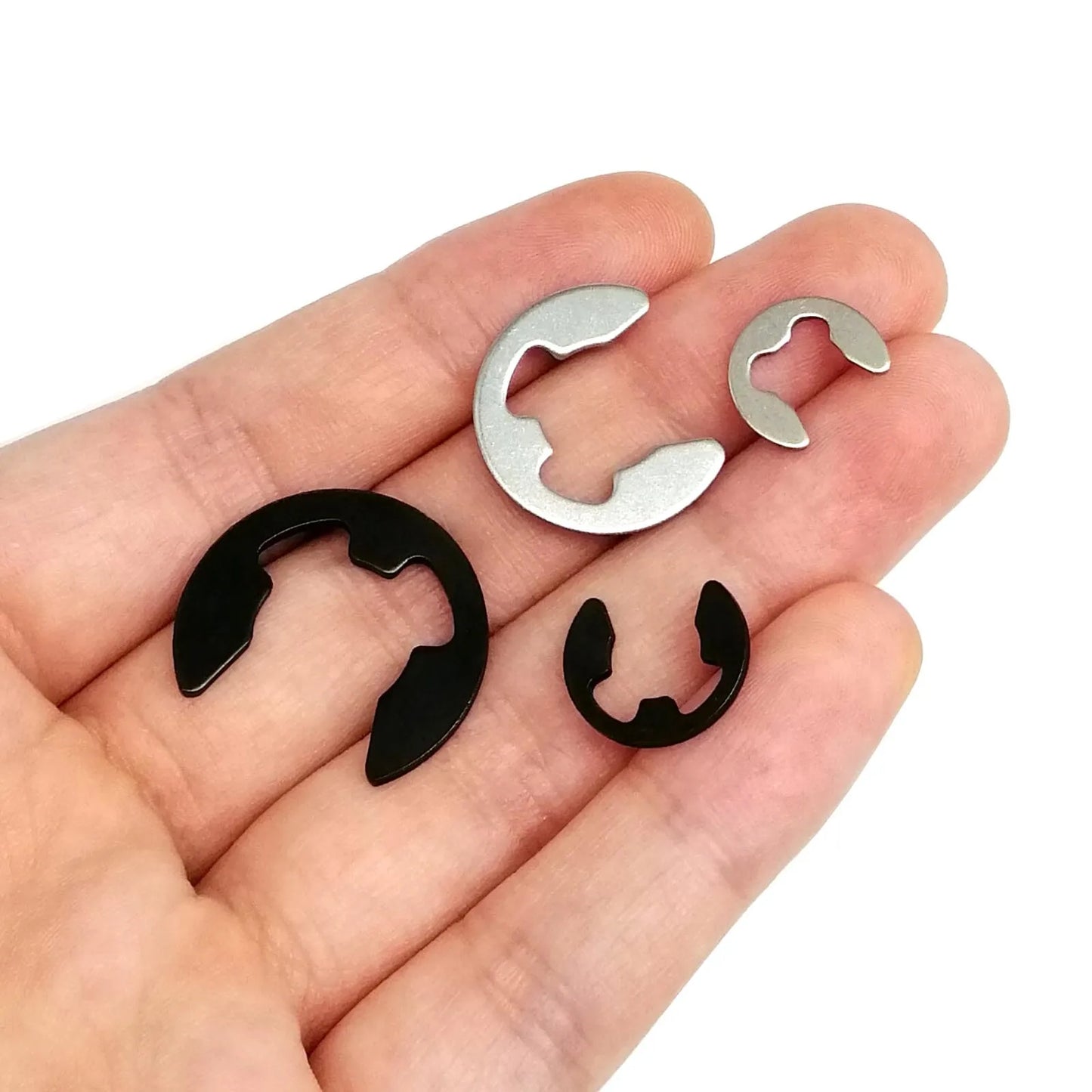1 Kit M1.2 to M15 GB896 E type Circlip Shaft Bearing External Retaining Ring Snap Washer Black 65mn Steel 304 A2 Stainless Steel