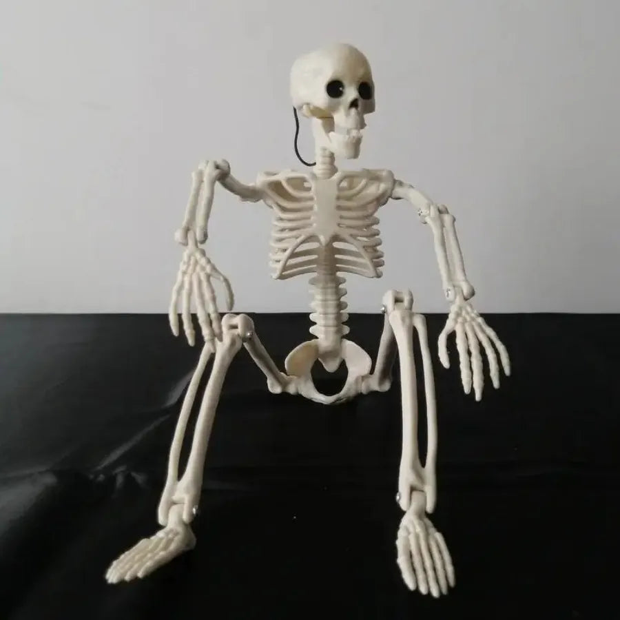 Halloween Movable Skeleton Fake Human Skull Bones Halloween Party Home Bar Decorations Haunted House Horror Props Ornament Toys