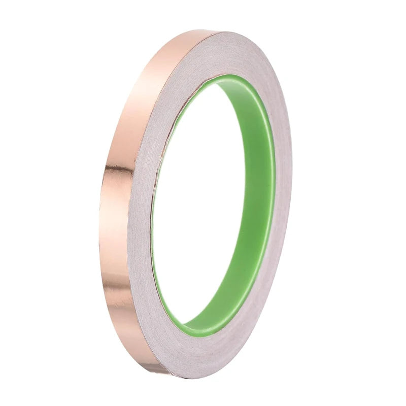 3/5/10mm x 20M Copper Foil Tape Double-Sided Conductive For EMI Shielding Stained Glass Soldering Electrical Repairs Grounding