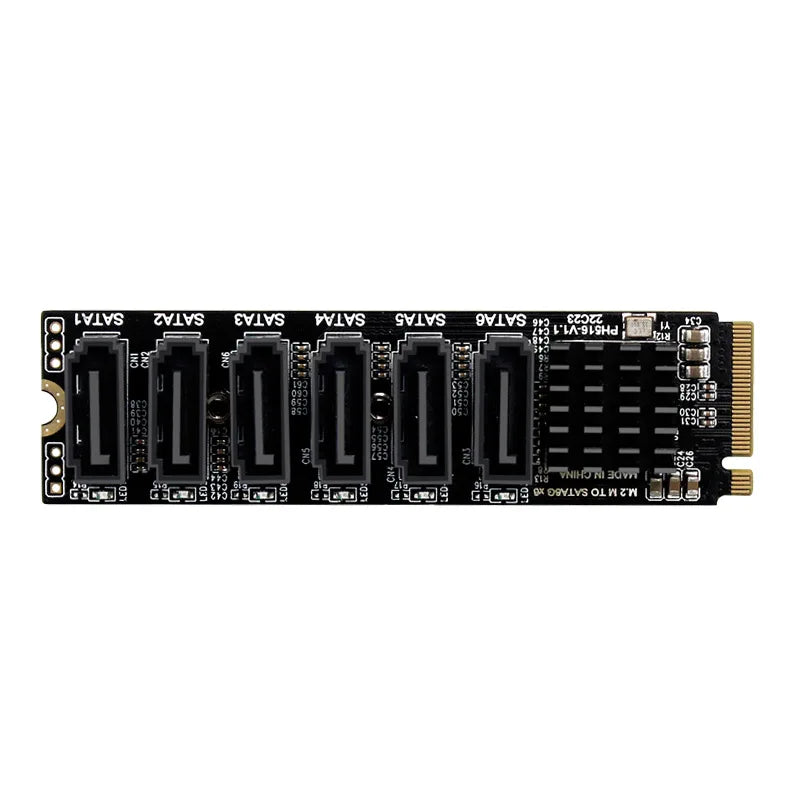 M.2 NVME PCI-E PCIE X4 X8 X16 to 6 Port 3.0 SATA Adapter Card Riser III ASM1166 6GB/S Chassis server PC Computer Expansion