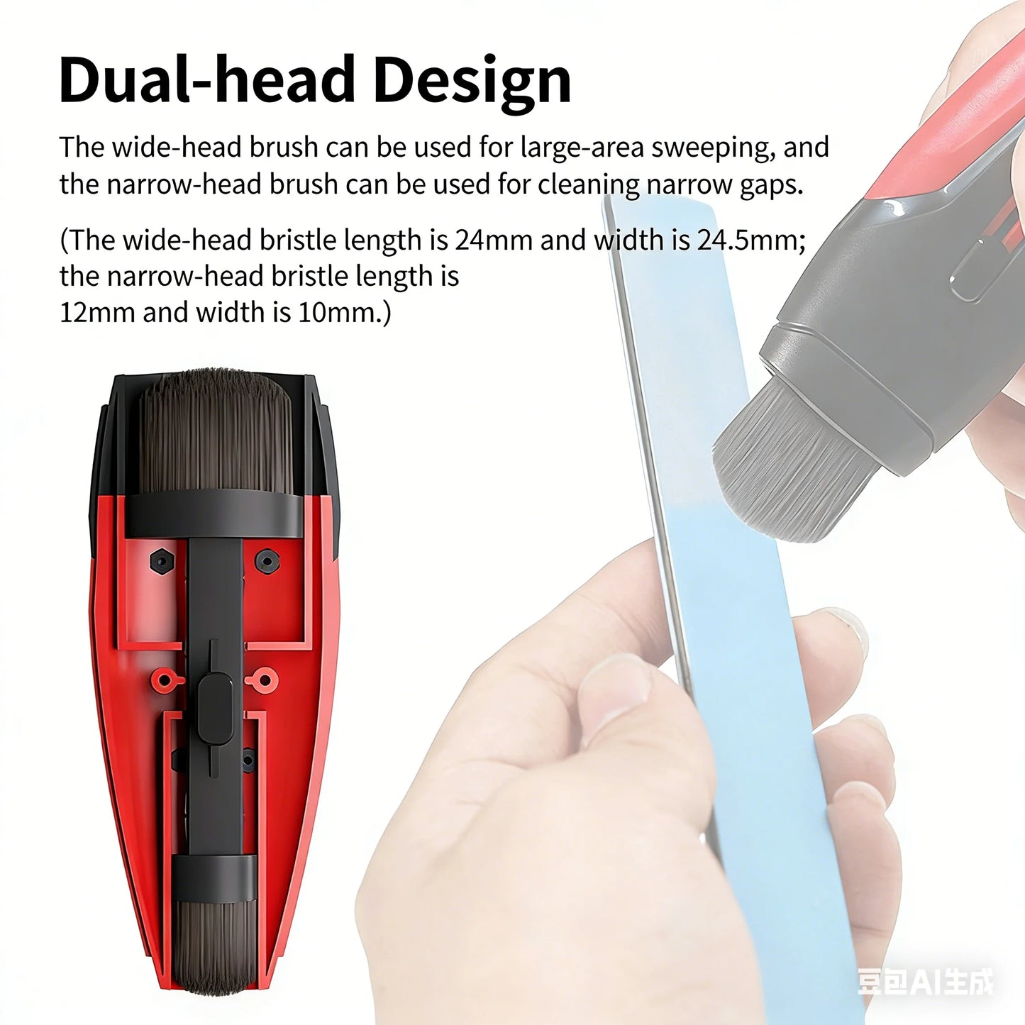 DSPIAE double-headed dust removal brush PT-RDB model tool hand-made dust cleaning brush soft and hard head nylon brush