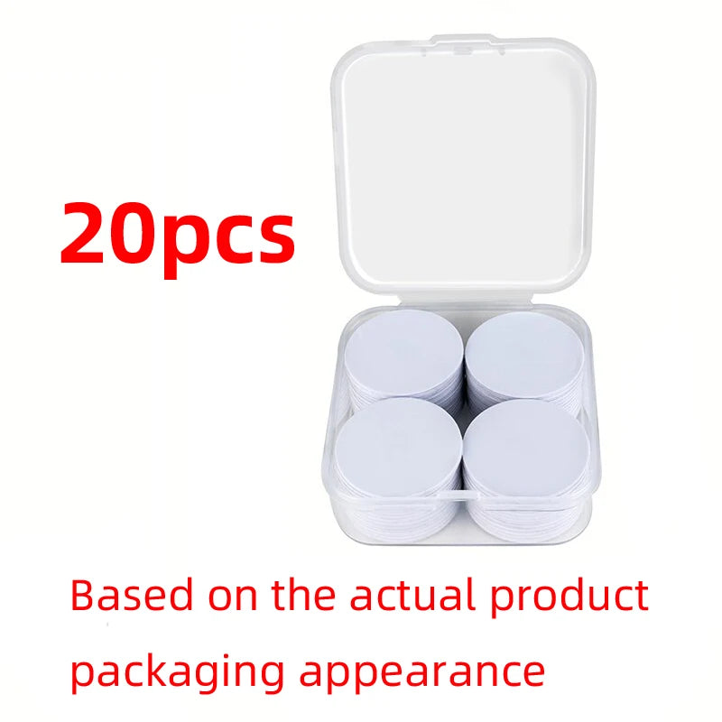 5YOA 20pcs 50pcs 13.56MHz Ntag215 NFC Coins Adhesive Cards Badge Backing 504 Bytes ISO/IEC 14443 A 25mm Waterproof PVC 215 Tag