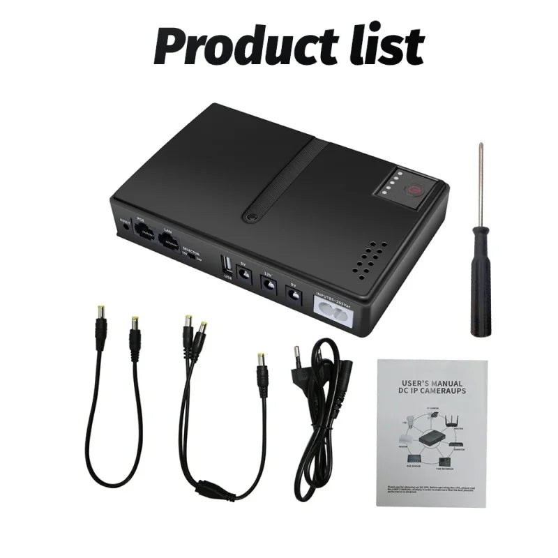 18W DC1018L Mini UPS Backup Power Supply AC220-265V 5/9/12V Output Uninterruptible Charger For Router Optical Cat Monitor Mobile