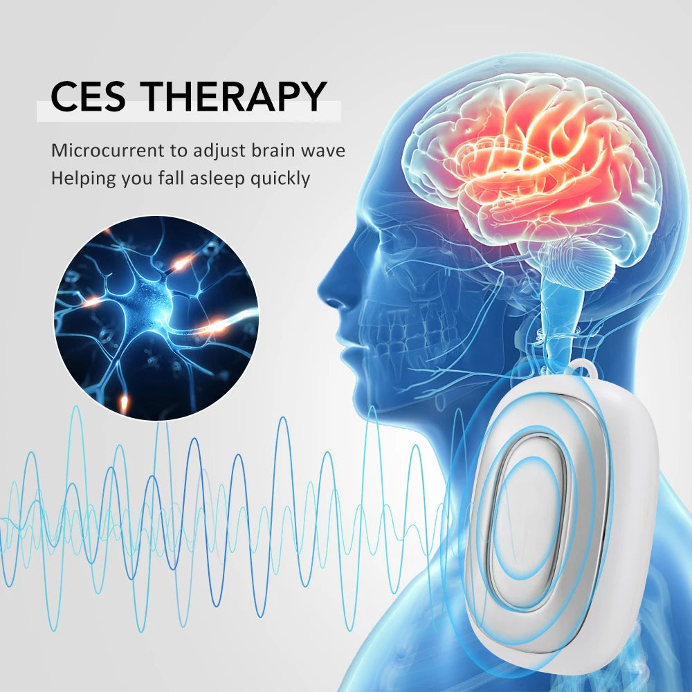 Ear Clip & Handheld CES Sleep Aid Device For Insomnia Anxiety Stress Relief Help Sleeping Aid Machine Palm Pulse Massager