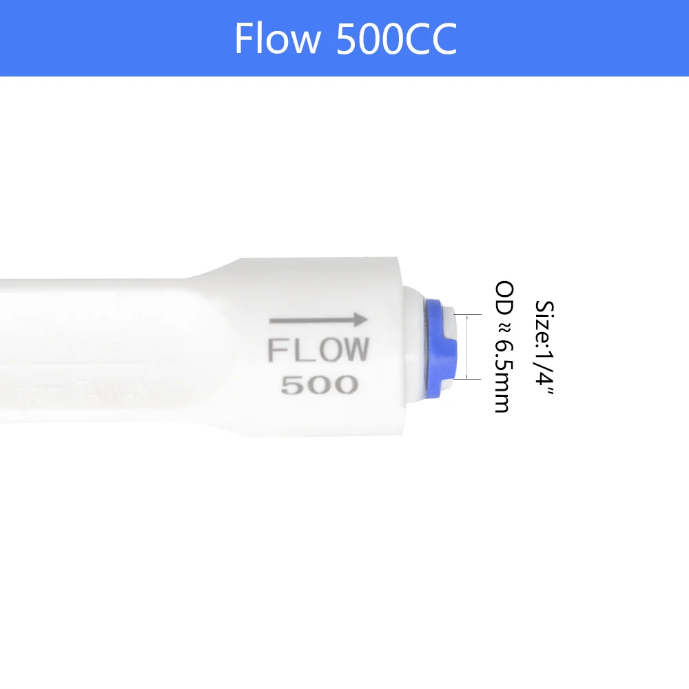 YQBS Waste Water Flow Restrictor  300CC 450CC 800CC 1500CC Regulater 1/4" OD RO Water System Hose Reverse Osmosis