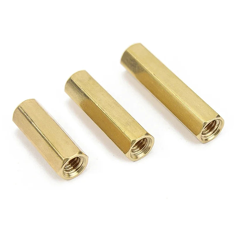 M2 M2.5 M3 M4 M5 M6 Brass Hexagonal Stud Spacer Hollow Pillars Standoff Spacer Hex Female To Female
