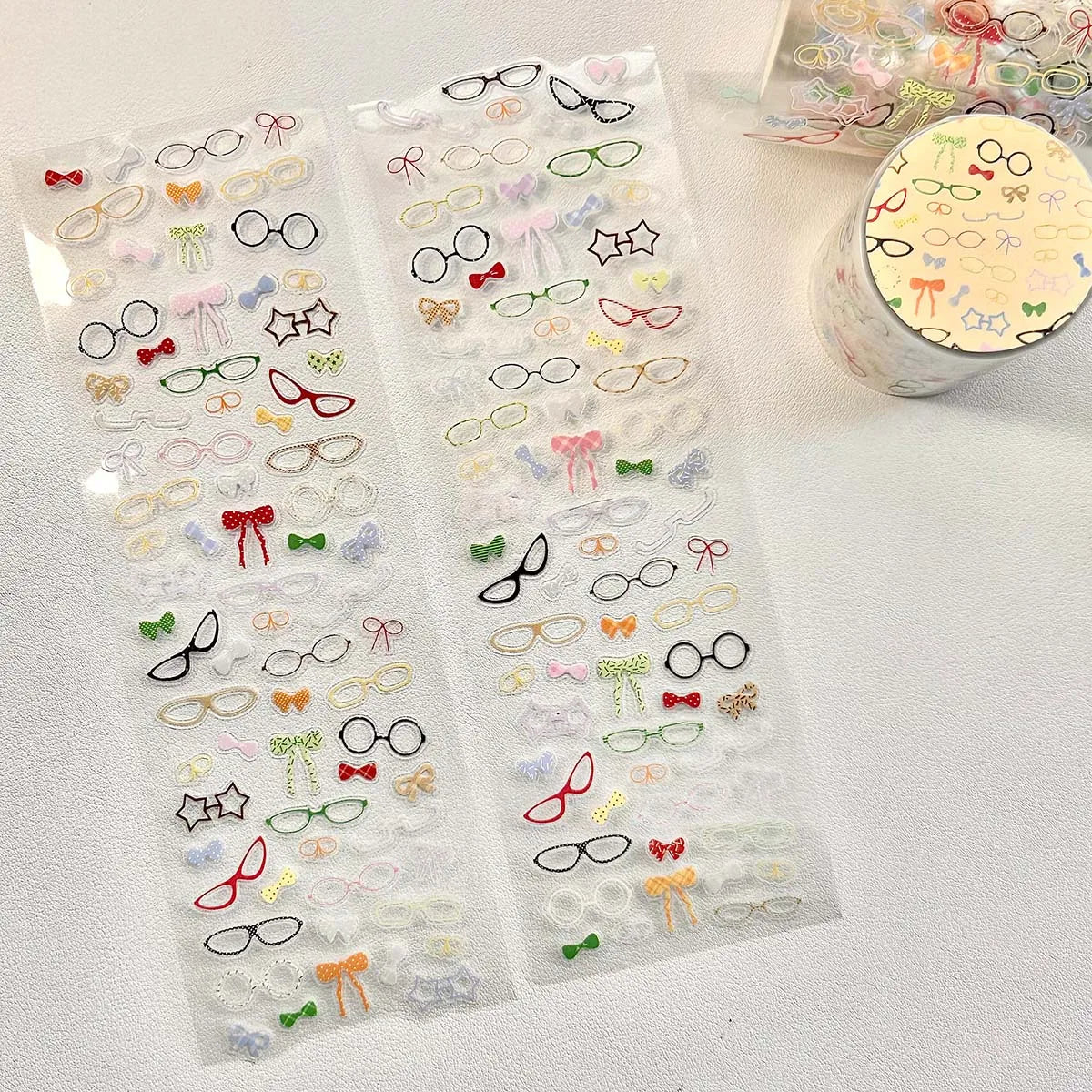 PET Doodle Sticker Tapes Clover Stickers Glasses Idol Cards Deco Salt Style Scrapbook Journal DIY Decor Supplies