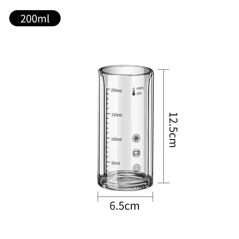 High borosilicate glass water cups, transparent Double Wall beer cups, heat Resistant and anti-scald milk and coffee cups