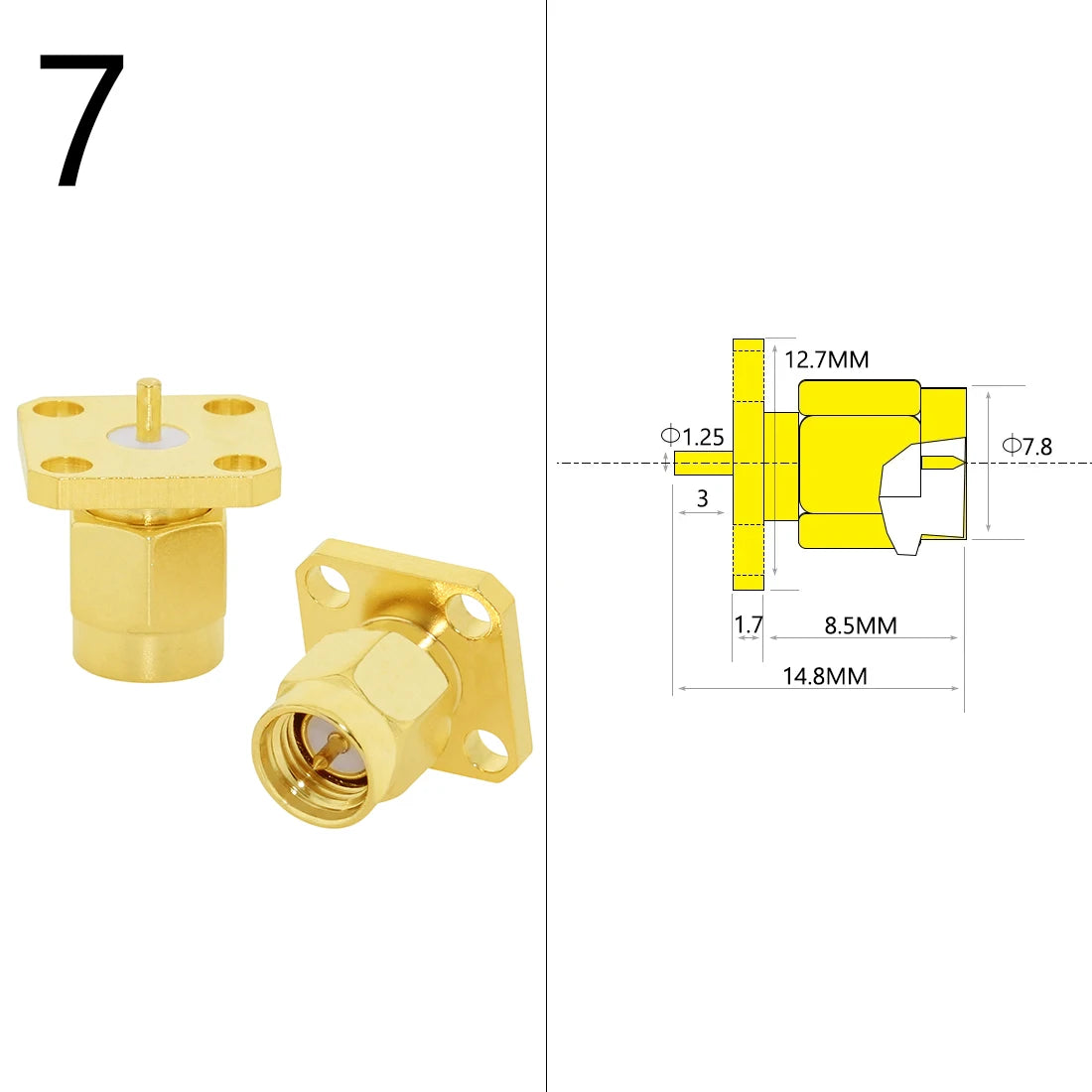 1PC SMA Male/ Female RF Coax Connector Panel Mount Flange Chassis Solder Post Wire Terminal Adapter Goldplated Wholesale Price