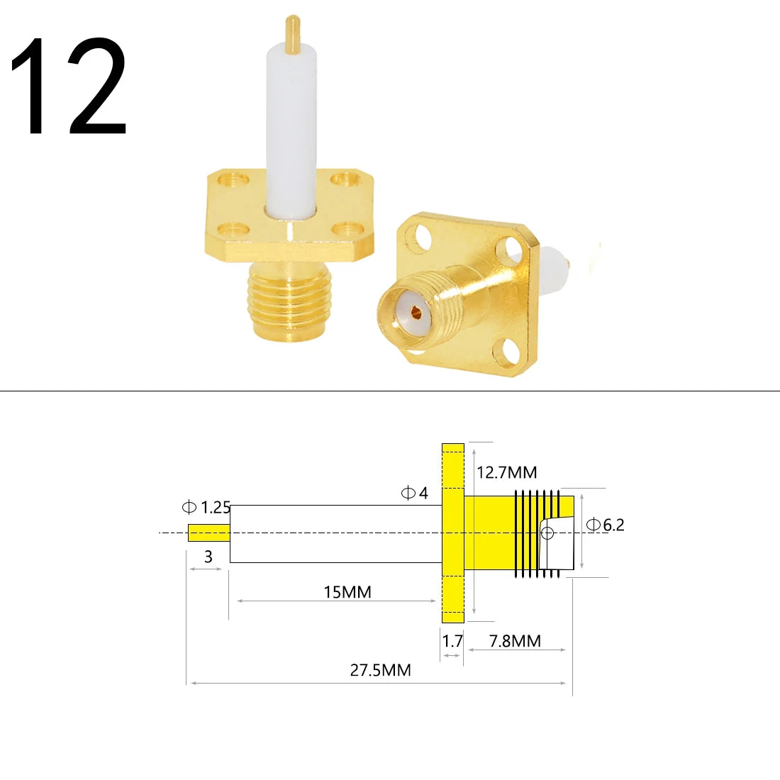 1PC SMA Male/ Female RF Coax Connector Panel Mount Flange Chassis Solder Post Wire Terminal Adapter Goldplated Wholesale Price
