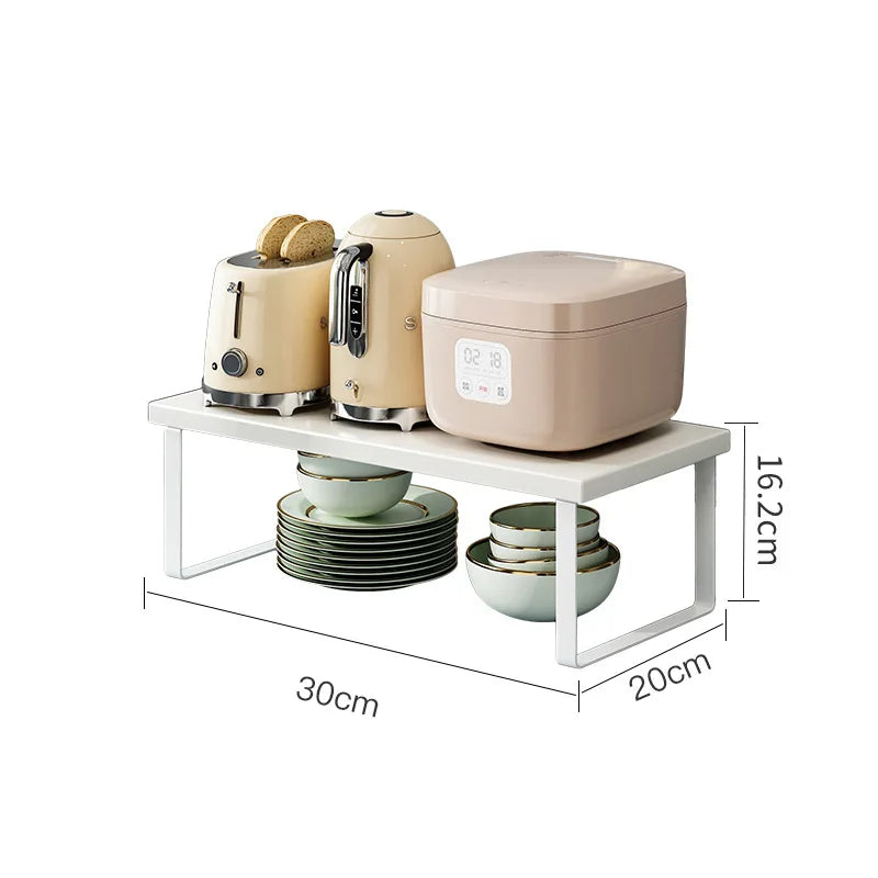Kitchen Desktop Shelf Layered Storage Partition Rack Small Shelf for Storing Dishes Seasonings in The Cabinet Home Organization