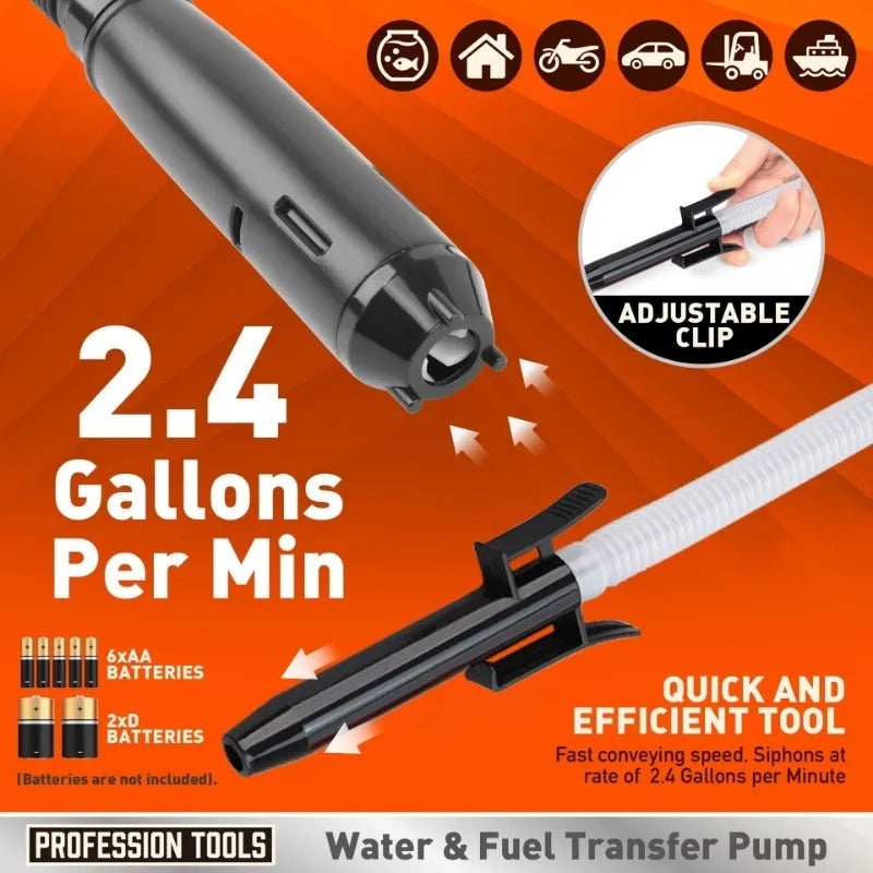 Electric Oil Pump Liquid Transfer Pump Powered Fuel Transfer Pump Outdoor Vehicle Fuel Gas Transfer Suction Pumps Accessories