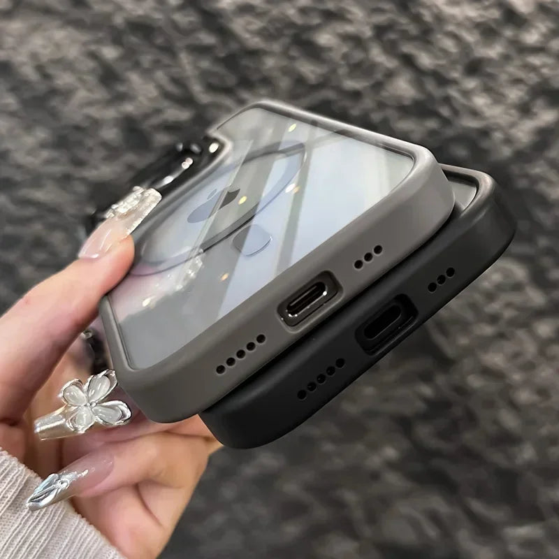 Luxury Magnetic Shockproof Macsafe Case for Magsafe IPhone 15 14 13 12 16 Pro Max Plus 11 i16 Glass Lens Protection Stand Cover