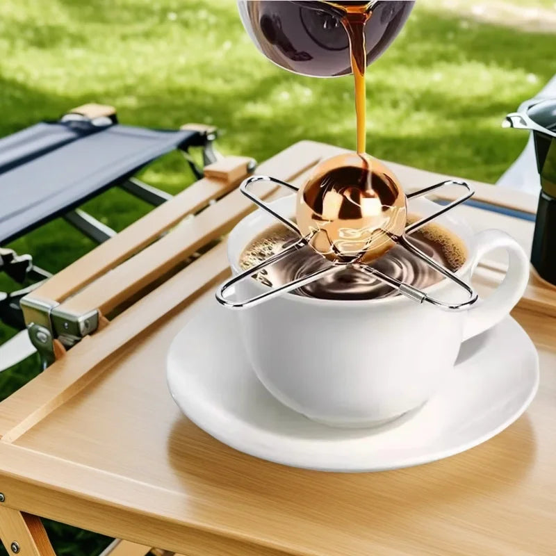 Frozen Ball for Espresso Coffee Reusable Cooling Coffee Tool Stainless Steel Ice Balls Cooling Coffee Flavor Enhancer Gadgets