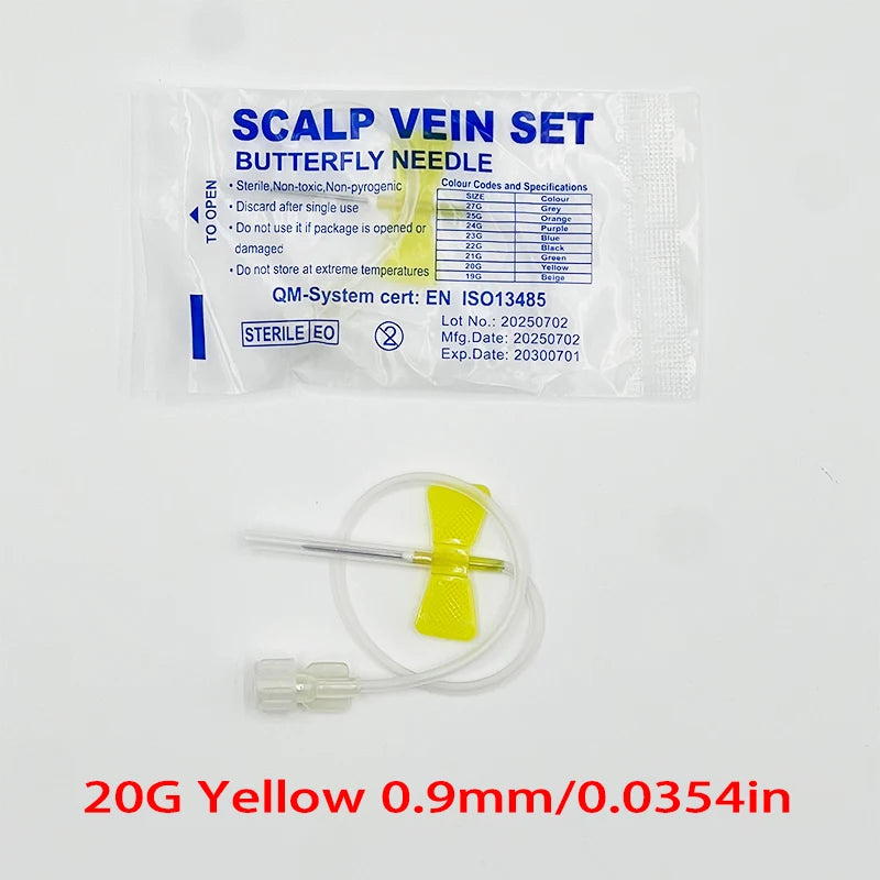 50 PCS Disposable Screw-type Butterfly Infusion Needle Double-wing Infusion Needle for Pet Care Room Suitable for Cats and Dogs
