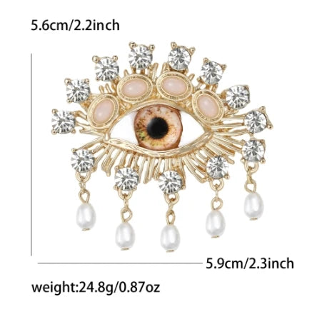 Devil's Eye Enamel Eye Eyelash Brooch Vintage Vintage Gorgeous Palace Schiaparelli