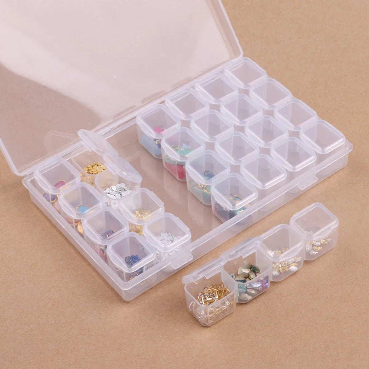 28/56 Girds Adjustable Plastic Storage Box Beads Ring Pendant Box for Jewelry Nail Art Diamond Painting Accessories Container
