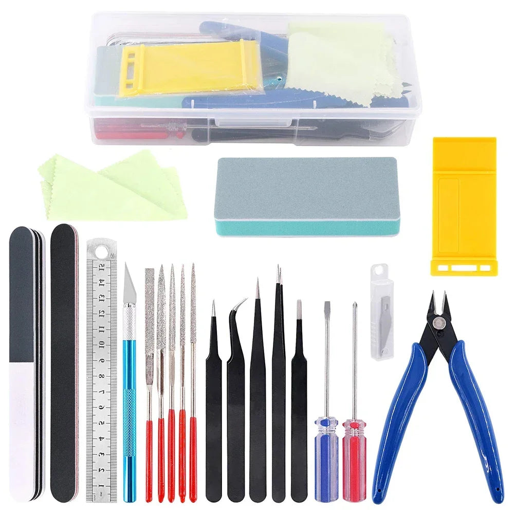 3D Printer Tool Kit Trimming Knife Scraper Cleaning Needle Tweezers Pliers Scraper Basic Deburring Tools Kit DIY 3D Printer Part
