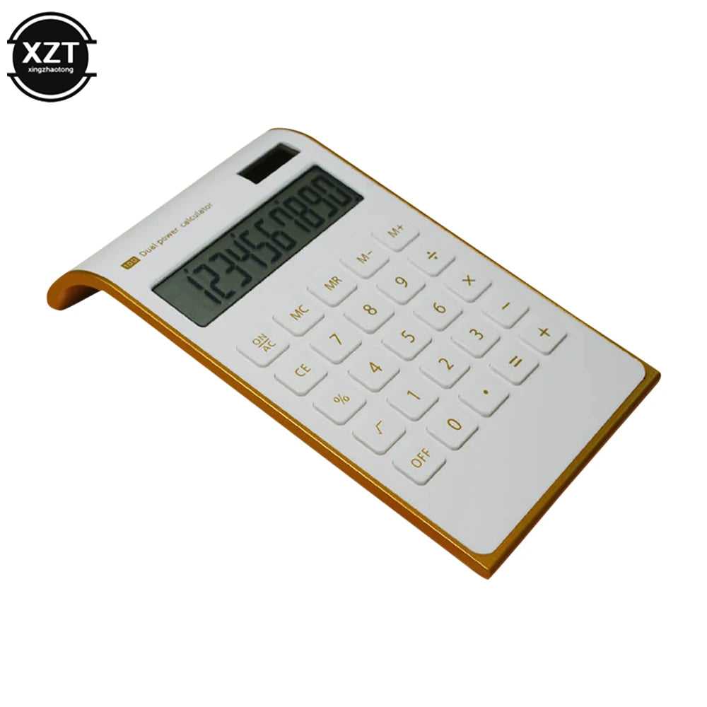 Creative Slim 10 digit Solar Energy Calculator  Portable mini Calculator Solar Energy Crystal Keyboard Dual Power Supply