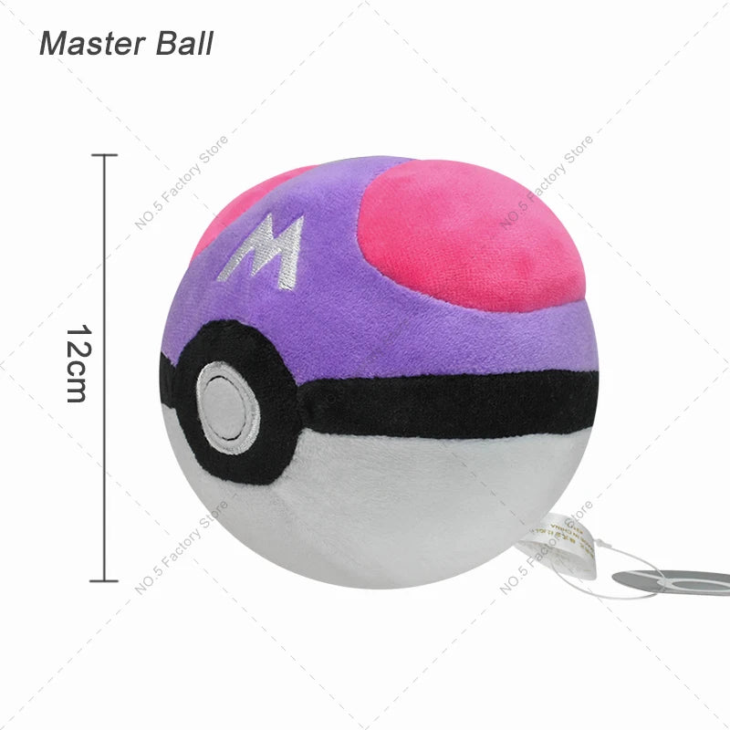 9Styles Pokemon Plush Pokeball Stuffed Toy Master Ball Poke Ball Great Ball Beast Ball Dusk Ball Hisuian Ultra Ball Peluche Doll